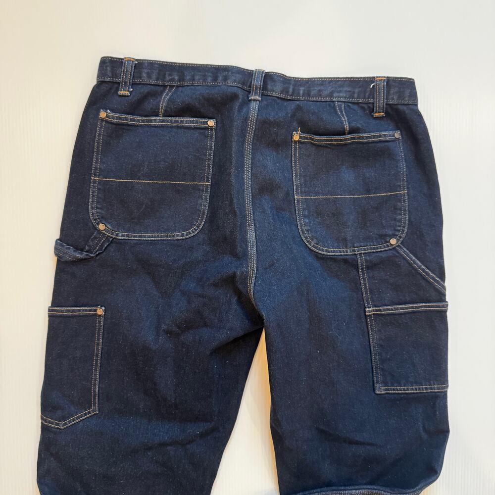 Banana Republic Straight Carpenter Jeans 35x36 Double Knee Utility Dark Big Tall - Picture 10 of 16